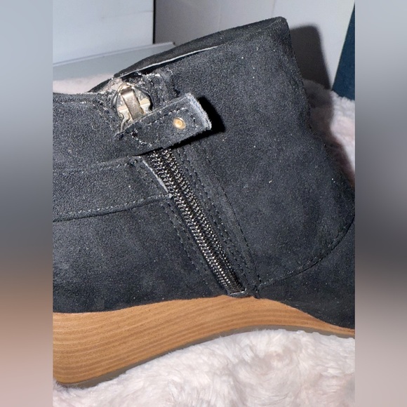 Dr. Scholl's Women's Create Ankle Wedge Heel Booties Boot Black Suede Size 7.5M - Picture 12 of 16
